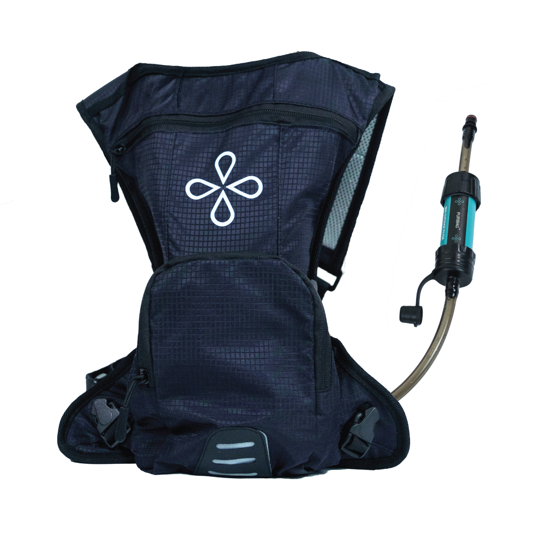 Puribag Adventure Pack hydration backpack with 2L water bladder and