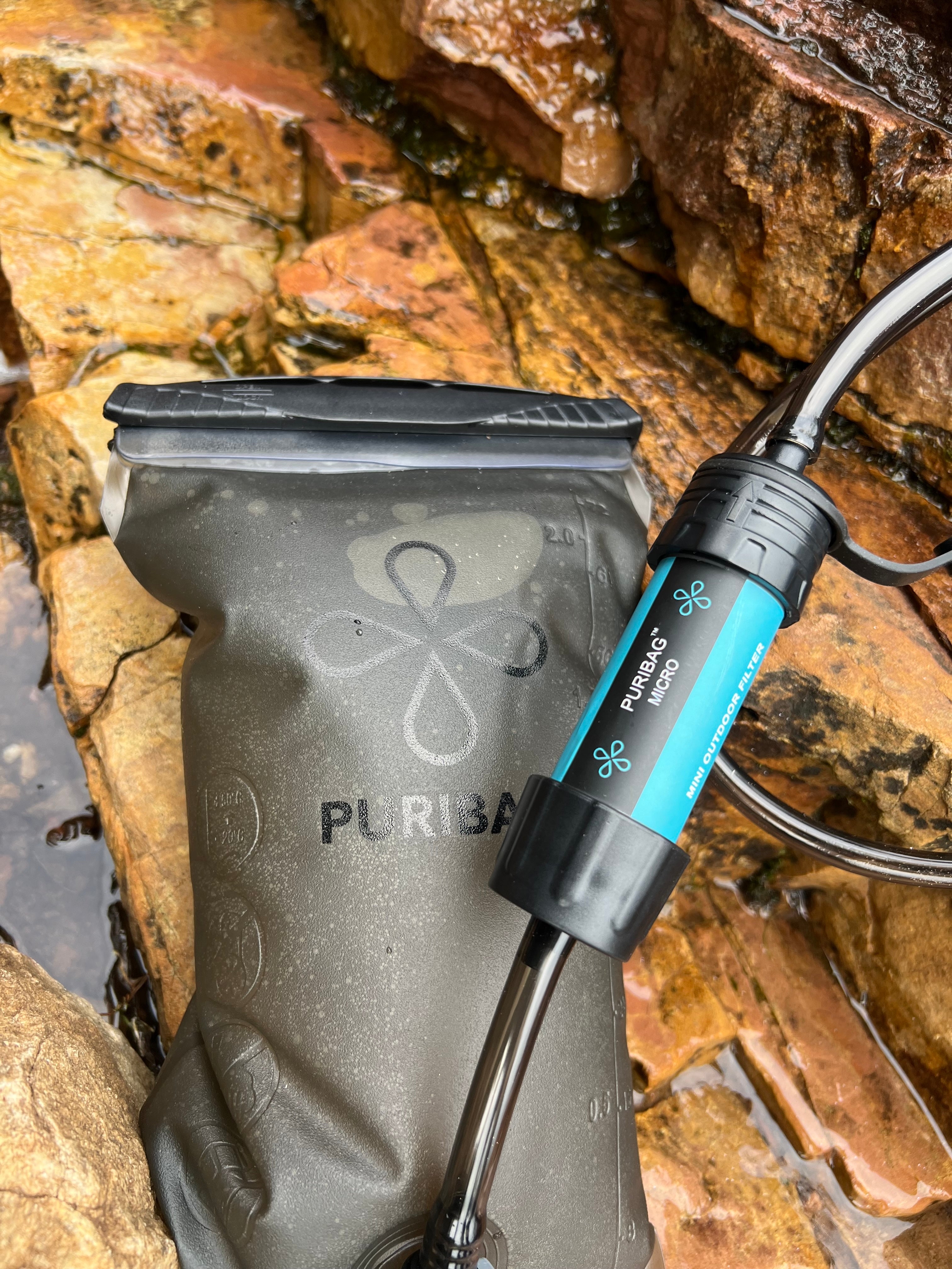 Puribag Adventure Bladder: 2 Liter Hydration Bladder with Filter