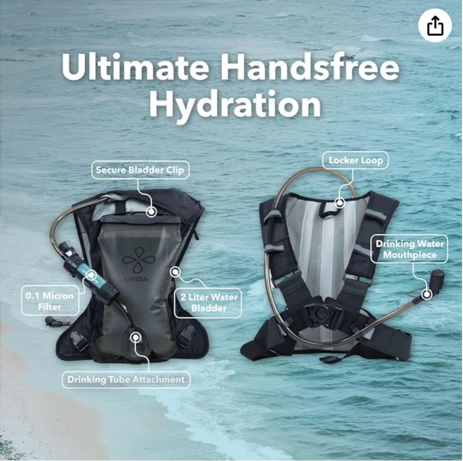 Puribag Adventure Pack - [hydration backpack with 2L water bladder and adaptable membrane filter kit]