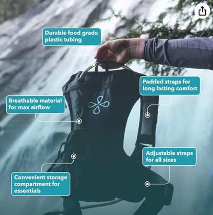 Puribag Adventure Pack - [hydration backpack with 2L water bladder and adaptable membrane filter kit]